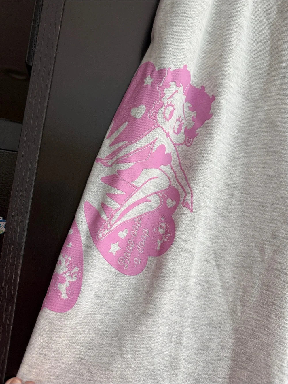 Betty Boop Light Gray Sweatpants with Pink Graphics XL